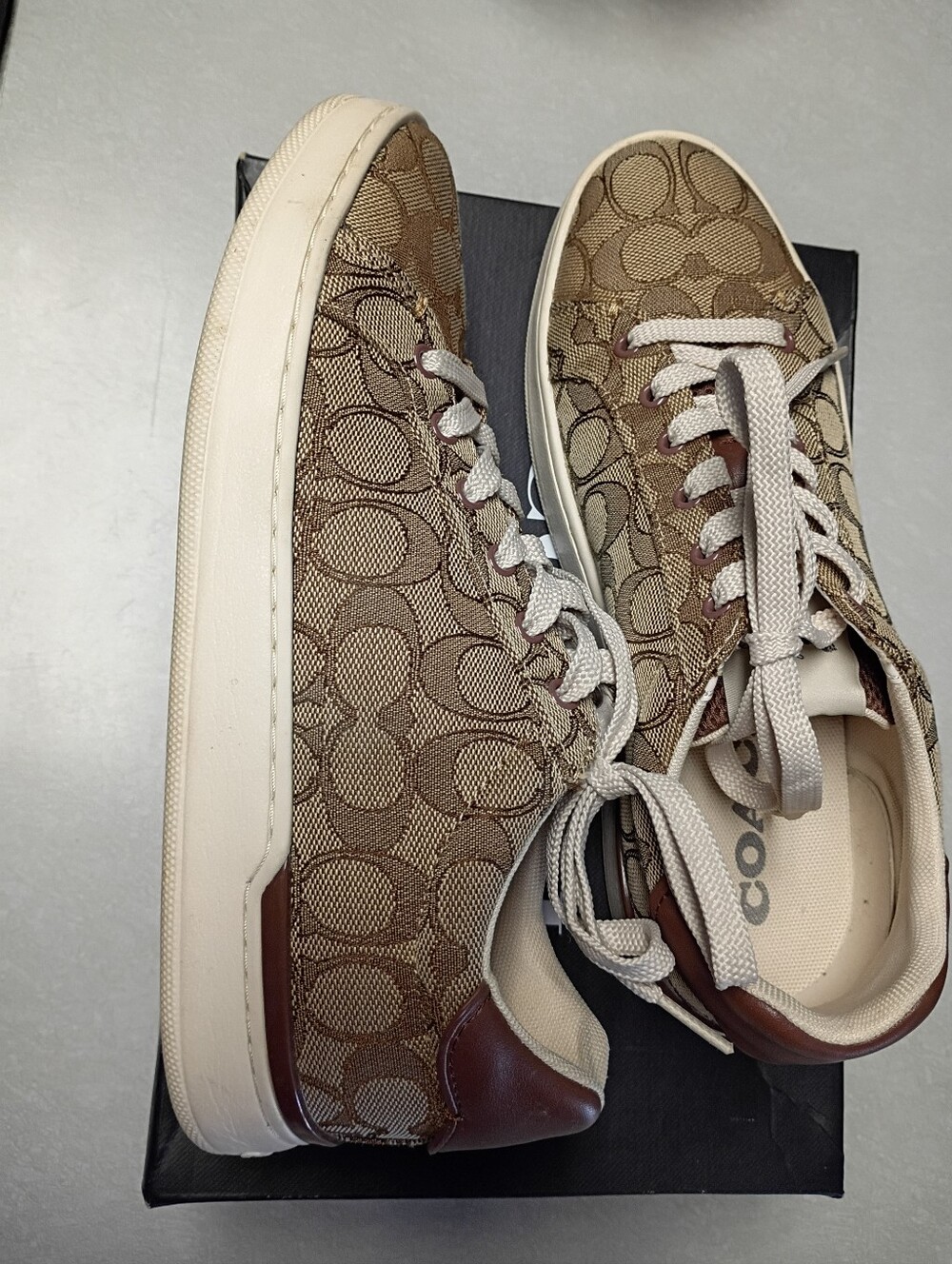 Coach Brown Signature Canvas Sneaker - Picture 2 of 9